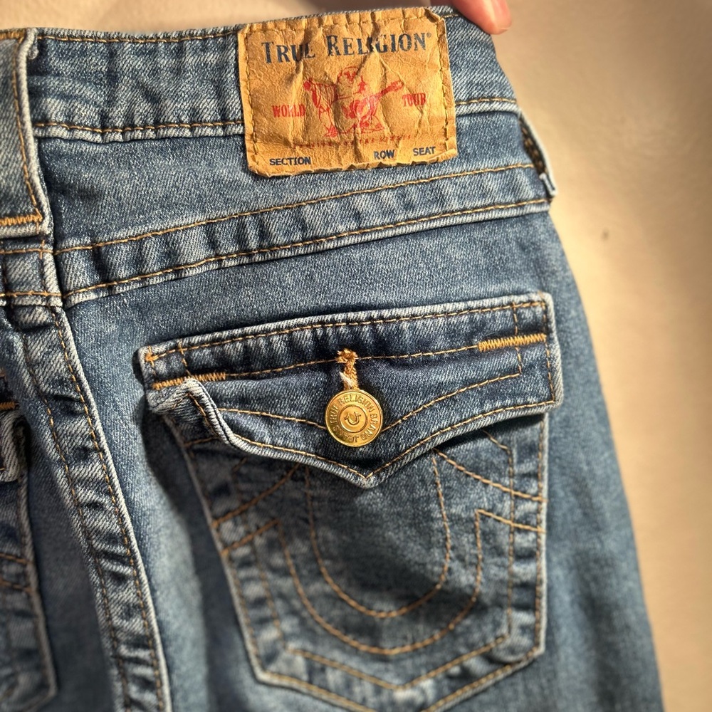 True Religion Blue Jeans Classic Medium-Wash Denim